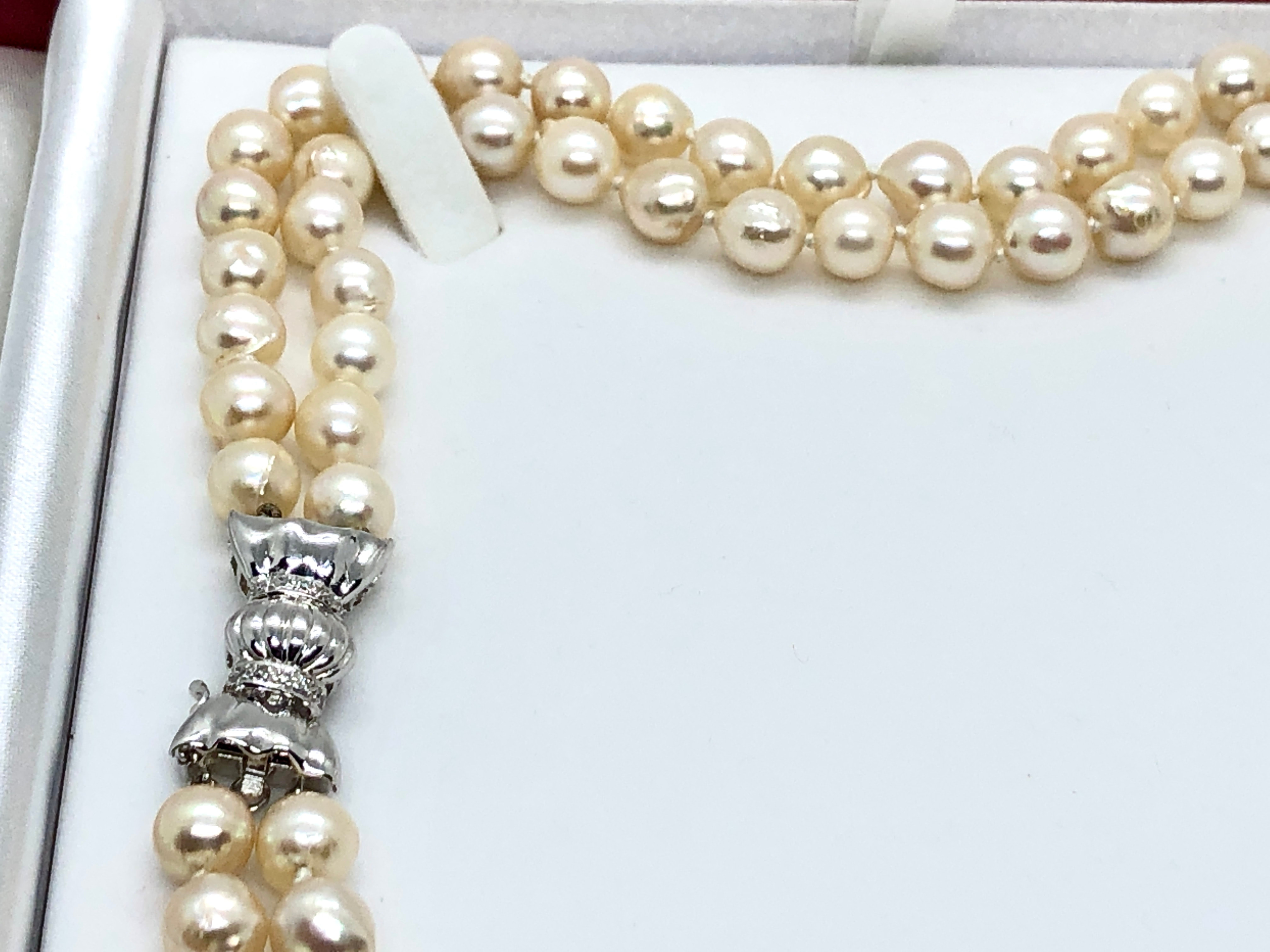 Vintage 14k Yellow Gold Double Strand Pearl Bracelet With 14k Yellow Gold  Flower Clasp – Exeter Jewelers